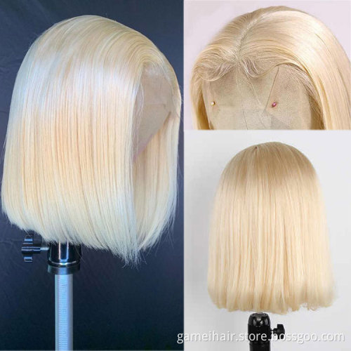 Transparent HD 613 Ombre Bob Half Lace Front Wig Human Hair Blonde Human Hair Full Lace Wig Blonde 613 Hd Lace Frontal Bob Wig